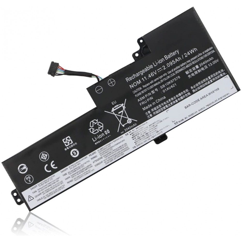Bateria para Lenovo ThinkPad T470 T480 A475 A485 Series 11.4V 2000mAh 24Wh 01AV419 , 01AV420 , 01AV421 ,  SB10K97578 , 01AV489