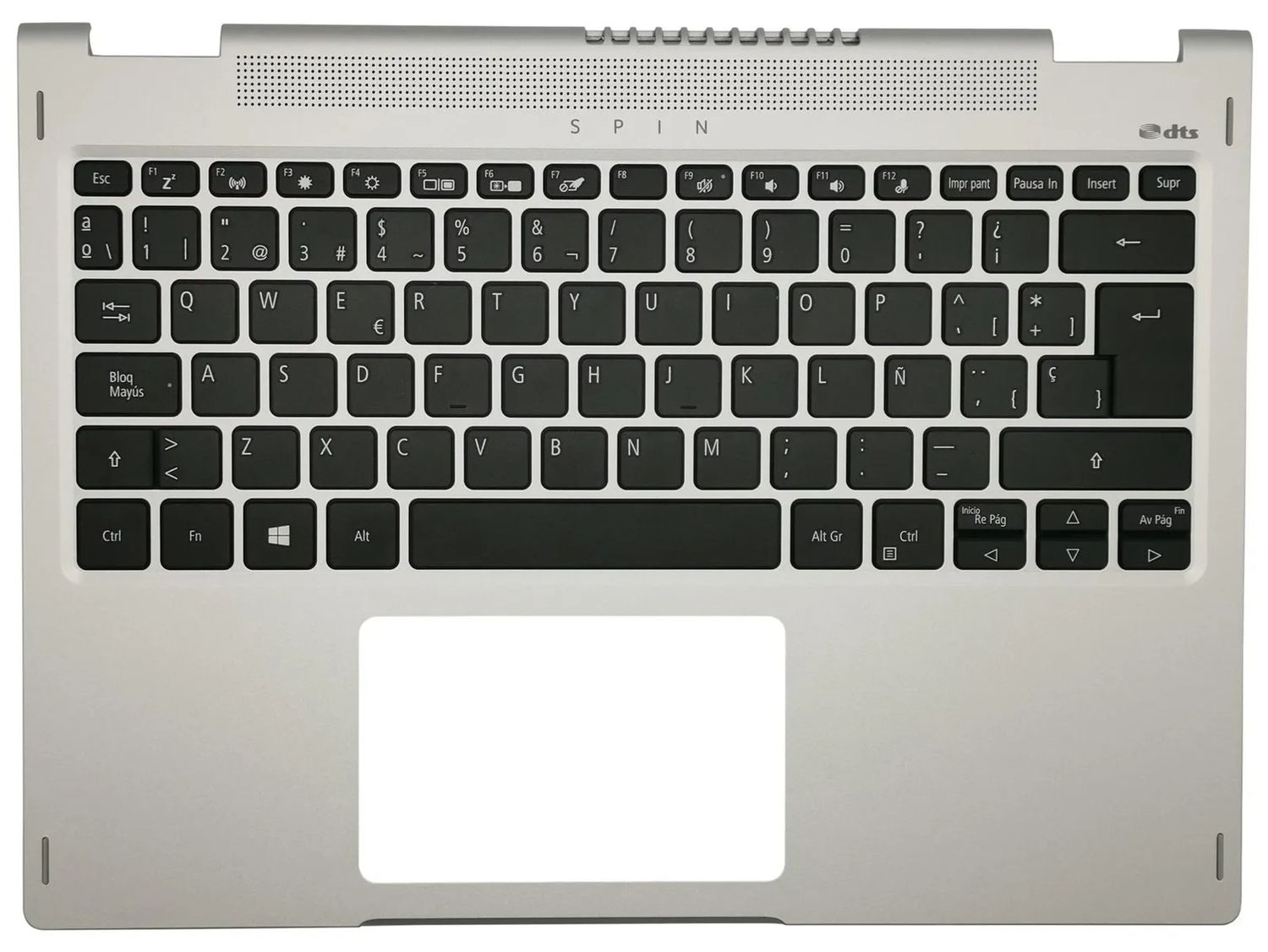 Cover Upper ( Cubierta Superior ) Silver + Teclado Español Retroiluminado  Acer Spin SP313-51N 66B.A6DN1.027 , 6B.A6CN1.027