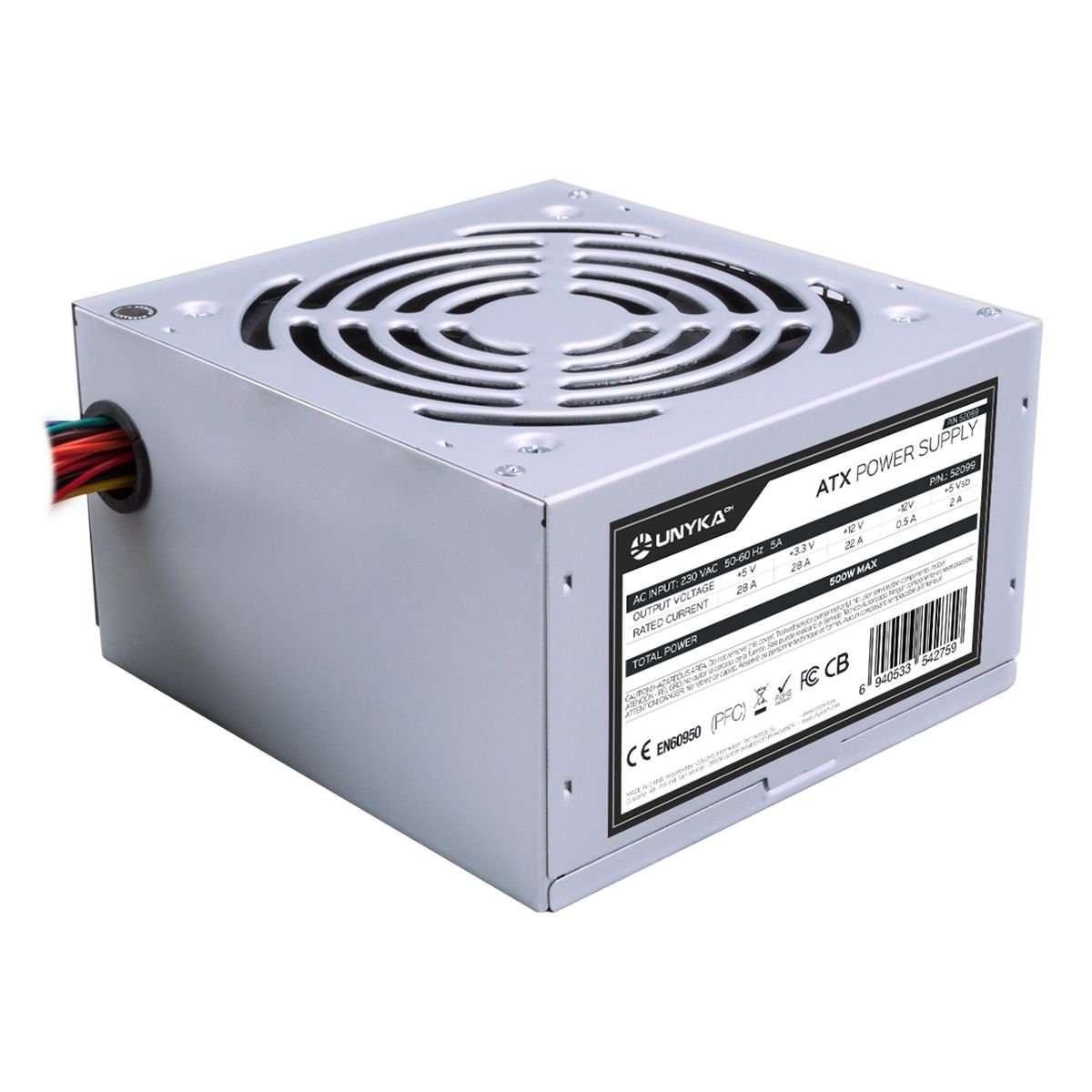 Fuente de Alimentacion UNYKAch ATX 500W  ventilador de 120 mm silencioso