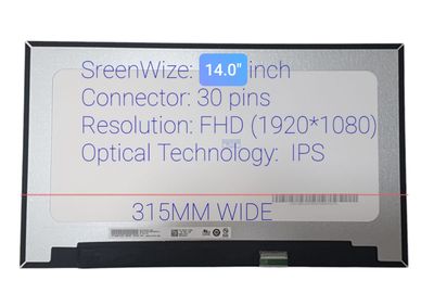 Pantalla 14.0'' Led 30 Pines Mate  FHD ( 1920 * 1080 IPS ) NV140FHM-N4N