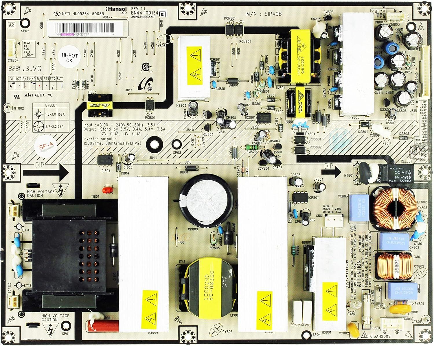 Placa Fuente Alimentacion  Samsung BN44-00134E ,HU09364-5003B , SIP40B
