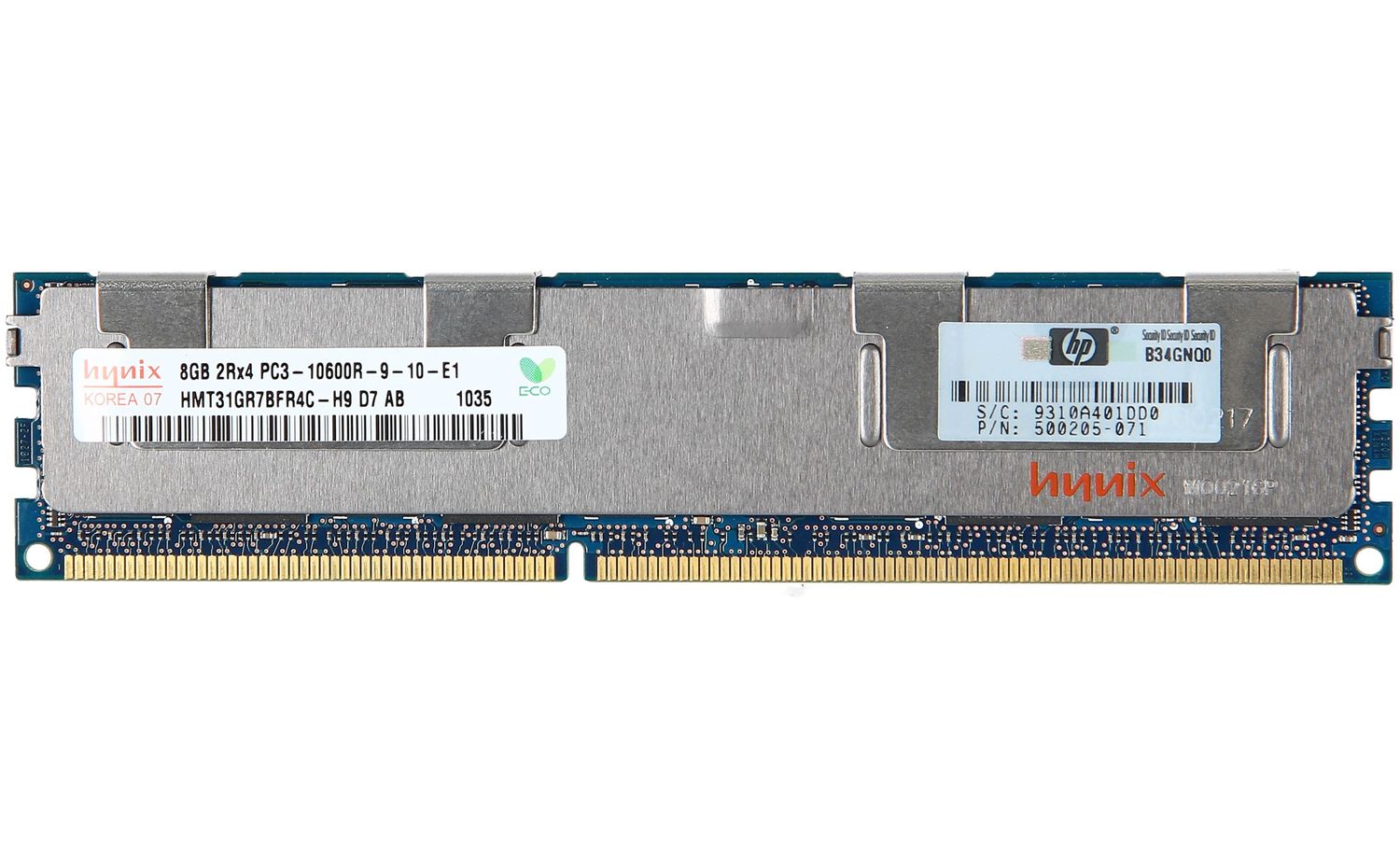 Memoria RAM SK Hynix  DDR3 8Gb 2Rx4  PC3-10600R HMT31GRBFR4C-H9 , 8SHSY0 , 500205-071 , 501536-001