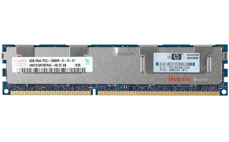 Memoria RAM SK Hynix  DDR3 8Gb 2Rx4  PC3-10600R HMT31GRBFR4C-H9 , 8SHSY0 , 500205-071 , 501536-001