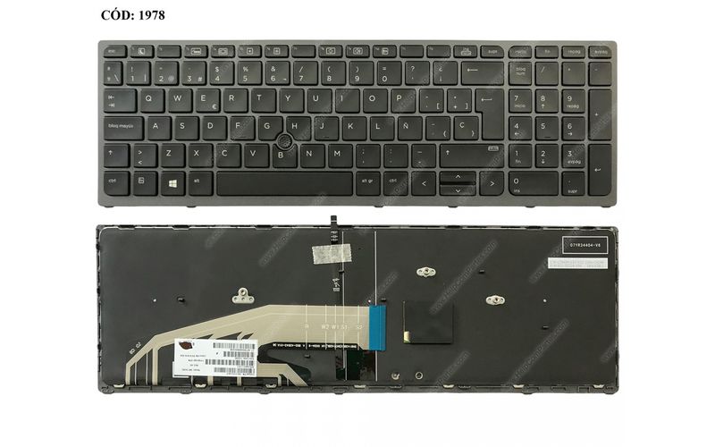 Teclado Español Black Retroiluminado + PointStick  HP ZBOOK 15 G3 G4 ZBOOK 17 G3 G4 Notebook PC 848311-071 , 848311-B71