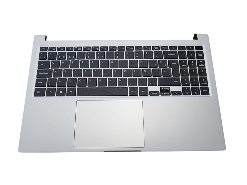 Cover upper ( Cubierta superior ) Silver + Teclado Español + TouchPad Samsung Galaxy Book2 NP750XED-KC4ES  BA83-04278A
