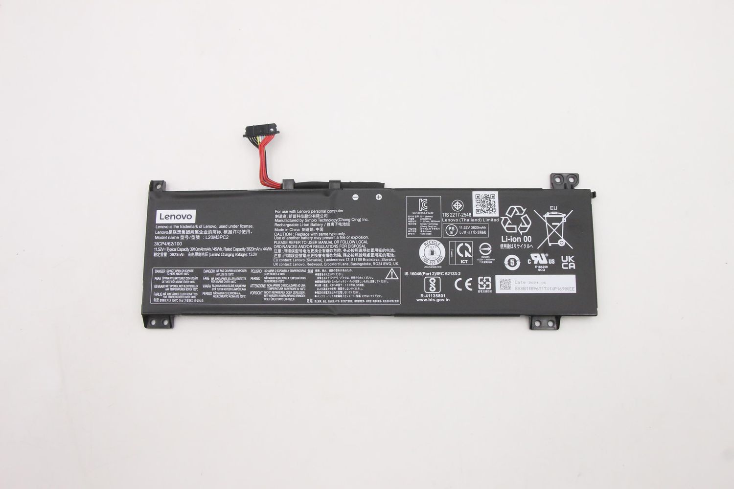 Bateria Original Ideapad Gaming 3-15ACH6 Type 82K2 11.52V 3910mAh 45Wh 5B11B96718 , 5B11B96719