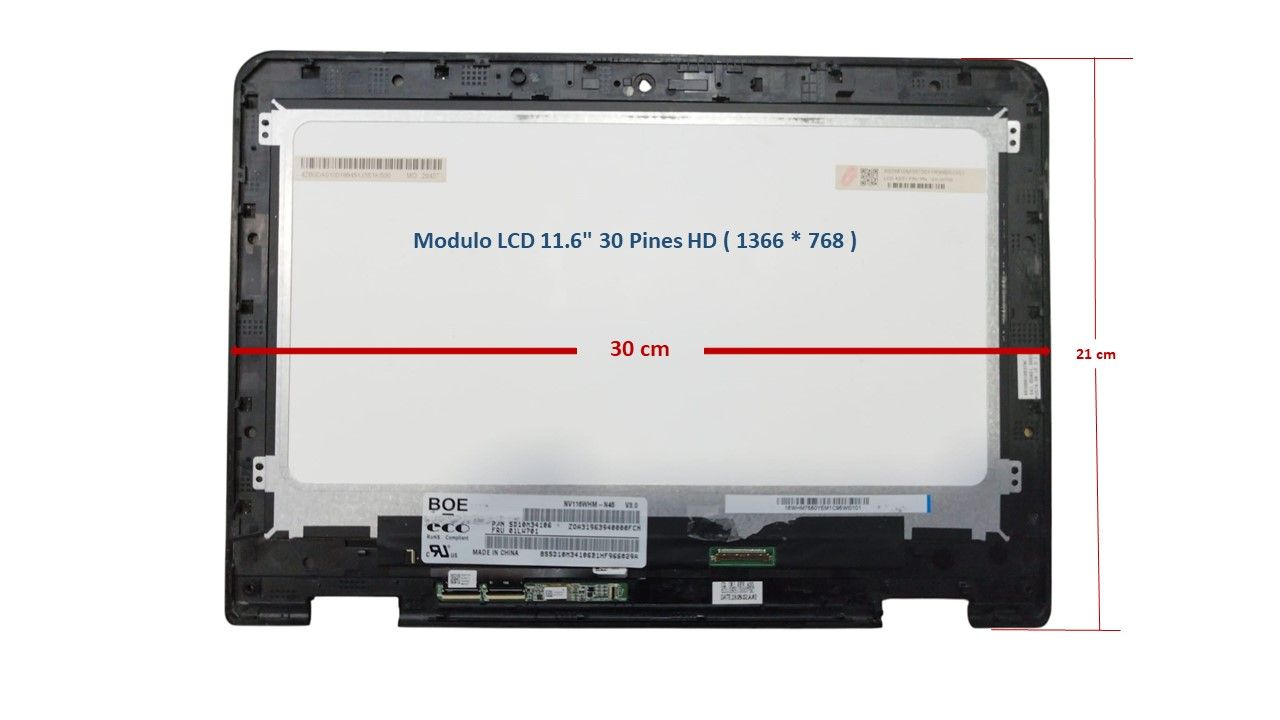 Modulo LCD 11.6"  30 Pines  HD ( 1366 * 768 ) Lenovo ThinkPad Yoga 11e 5th Gen Series 01LW704 , 01LW705 , 01LW706 , 01LW707