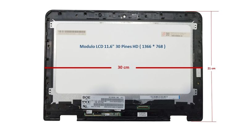 Modulo LCD 11.6 Modulo LCD 11.6"  30 Pines  HD ( 1366 * 768 ) Lenovo ThinkPad Yoga 11e 5th Gen Series 01LW704 , 01LW705 , 01LW706 , 01LW707