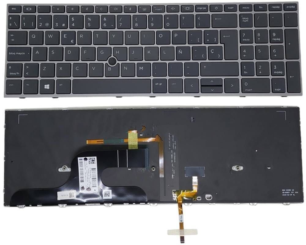 Teclado Español Black Retroiluminado + PointStick  HP Zbook Fury 15 G7 15 G8 , M17094-071​ ,  M17094-161 , L79767-161 , 9Z.NHNBC.11E