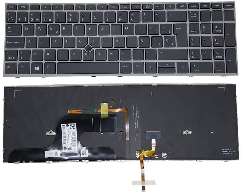Teclado Español Black Retroiluminado + PointStick HP Zbook Fury 15 G7 15 G8 , M17094-071 , M17094-161 , L79767-161 , 9Z.NHNBC.11E Teclado Español Black Retroiluminado + PointStick HP Zbook Fury 15 G7 15 G8 , M17094-071 , M17094-161 , L79767-161 , 9Z.NHNBC.11E