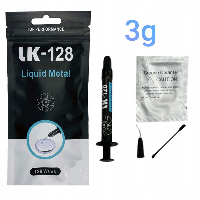Pasta termica de metal líquido 128w/mk 3g  LK-128 Pasta termica de metal líquido 128w/mk 3g  LK-128