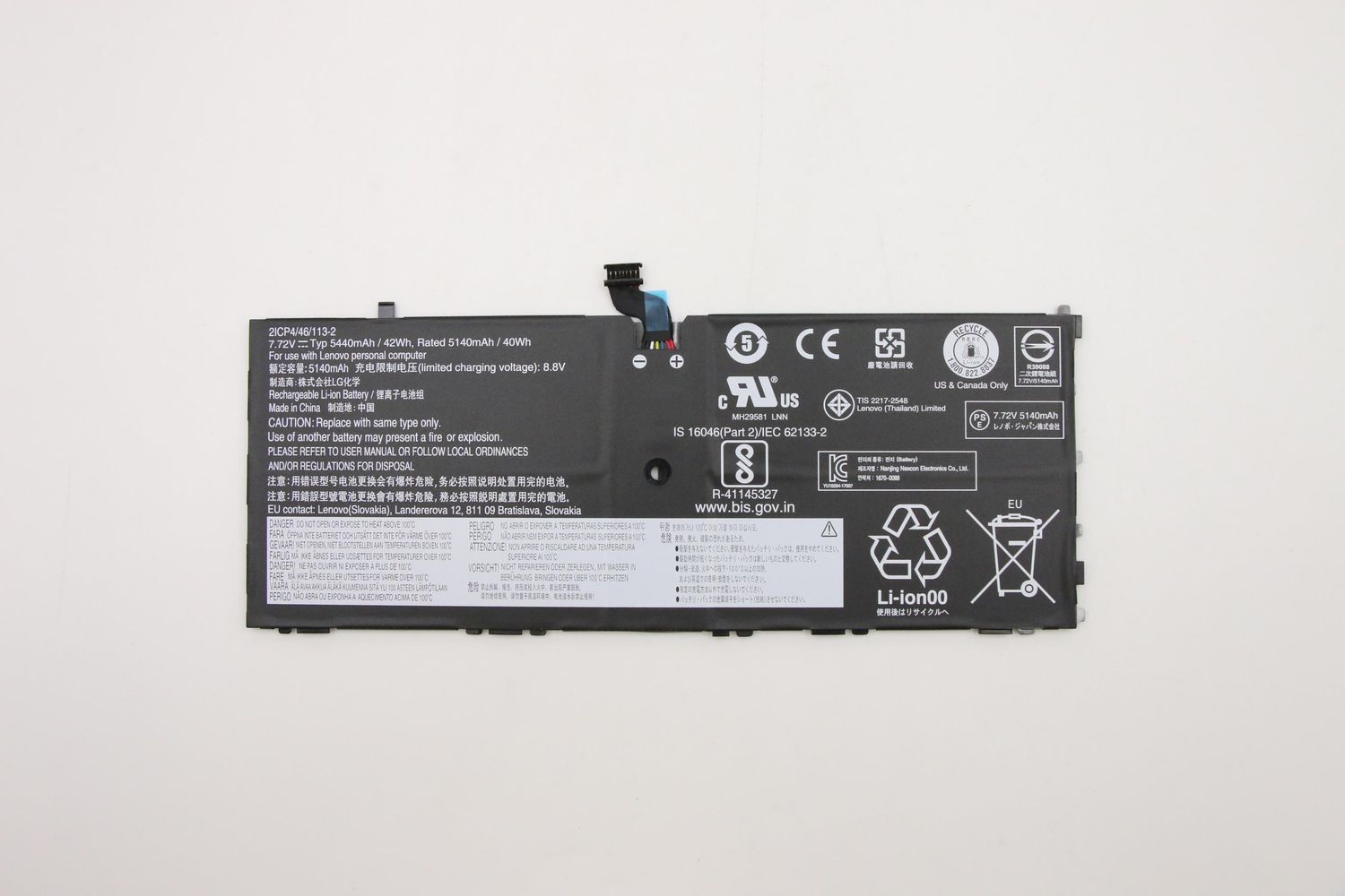 Bateria Original Lenovo ThinkPad X1 Tablet 3rd Gen Type 20KJ 20KK , 7.72V 5440mAh 42Wh 5B10W13919 , L16S4P91