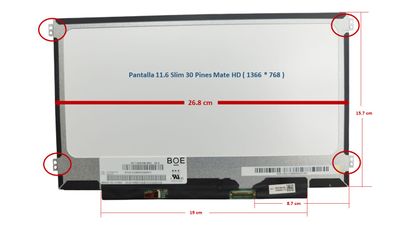 Pantalla 11.6" Slim 30 Pines Mate HD ( 1366 * 768 )  NT116WHM-N42 , NT116WHM-N42 V8.0
