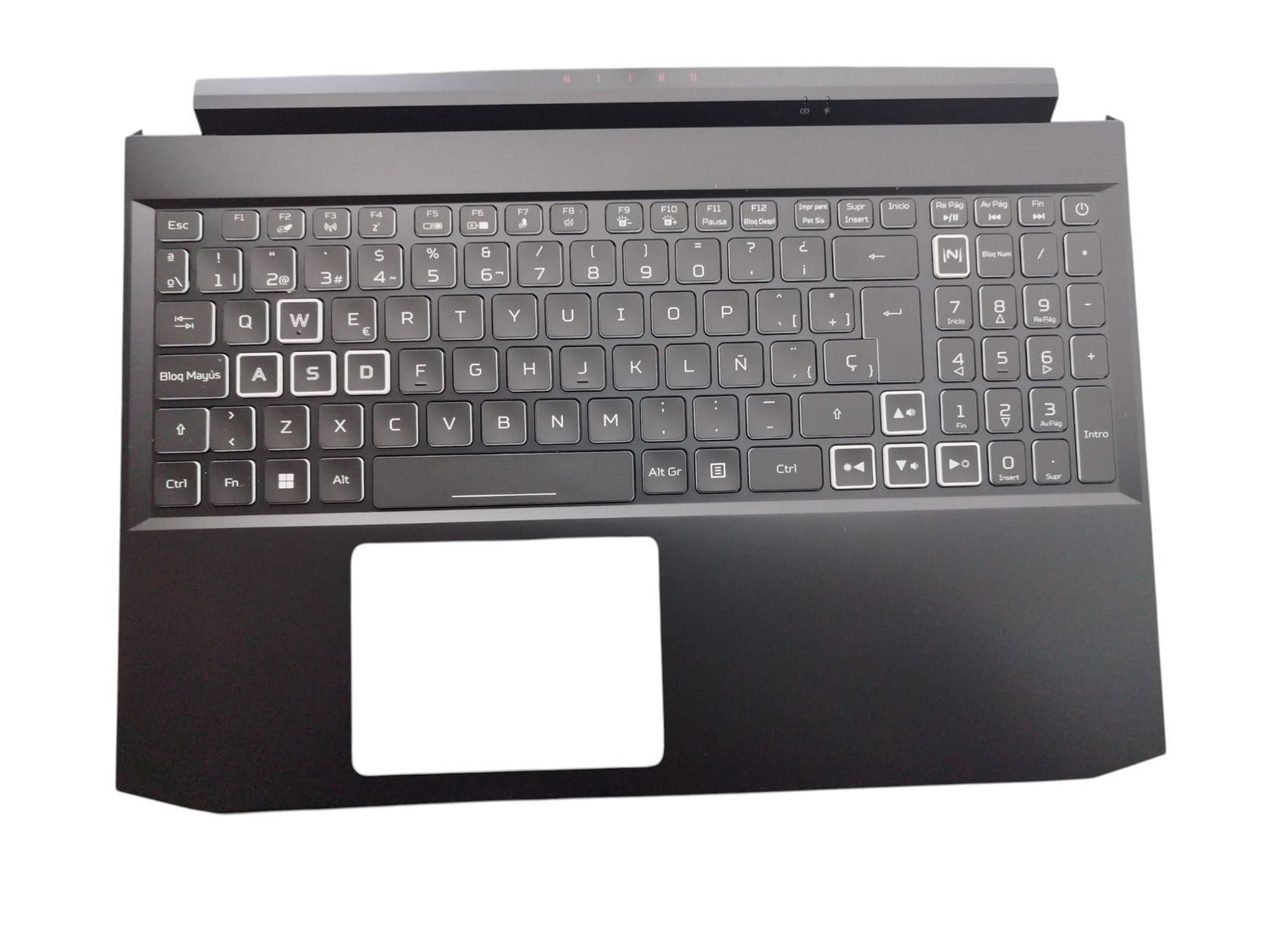 Cover Upper ( Cubierta Superior ) Black + Teclado Español Acer Nitro AN515-45  AN515-57 6B.QBCN2.023