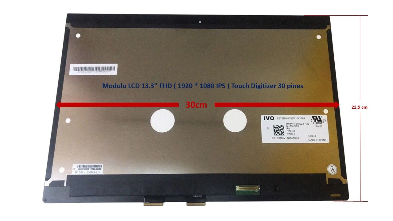 Modulo LCD 13.3 Modulo LCD 13.3" FHD ( 1920 * 1080 IPS ) Touch Digitizer HP Spectre X360 13-AP Series L30349-1J1 , 8DR33U8R , 4T7U1U8R , 2E2V3UWR , L37646-001 , L37647-001 , L37648-001