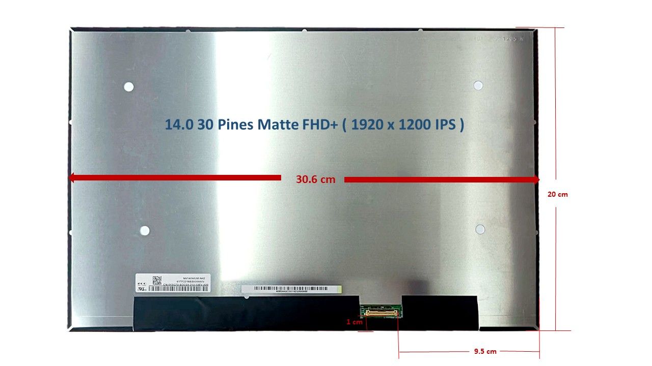 Pantalla 14.0" 30 Pines Matte FHD+ ( 1920 * 1200 IPS ) NV140WUM-N42