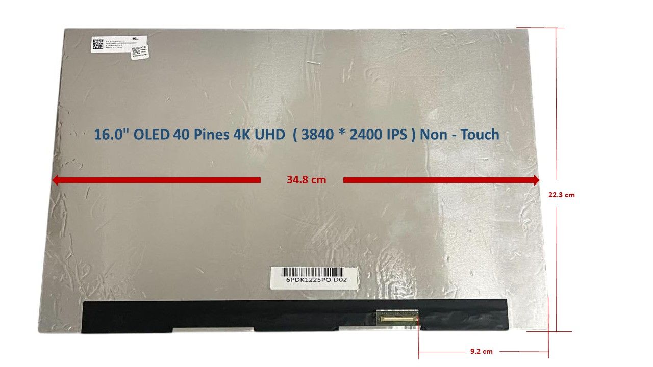 Pantalla 16.0" OLED 40 Pines 4K UHD  ( 3840 * 2400 IPS ) ATNA60YV05 , ATNA60YV05-0