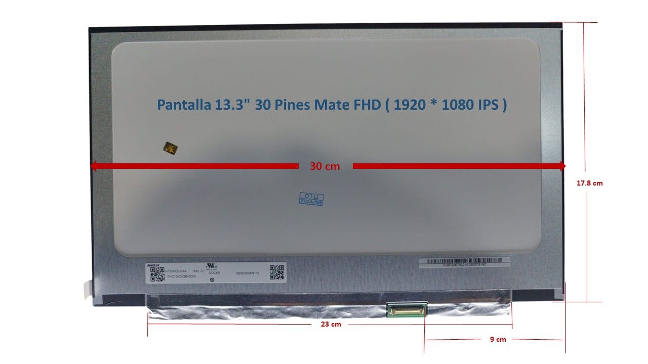 Pantalla 13.3" 30 Pines Mate FHD ( 1920 * 1080 IPS ) N133HCE-EAA Rev. C1