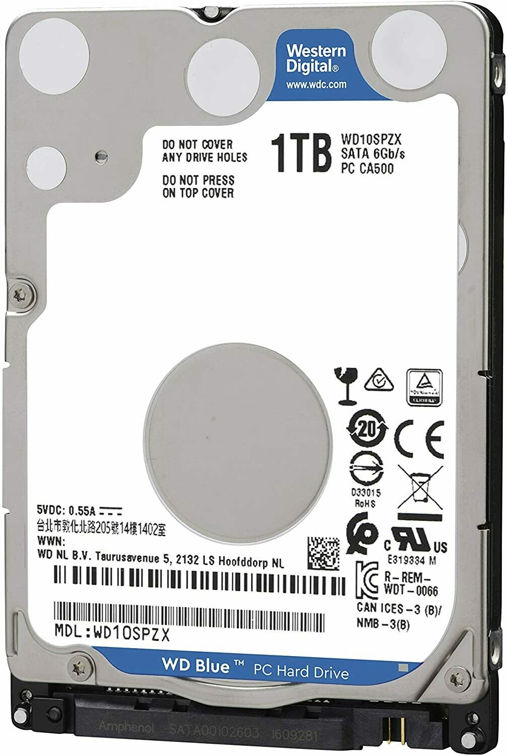 Unidad de disco duro de conexion en caliente Western Digital 1TB de 2.5 Unidad de disco duro de conexion en caliente Western Digital 1TB de 2.5" 128MB CACHE SATA 6.0Gb/s WD BLUE WD10SPZX
