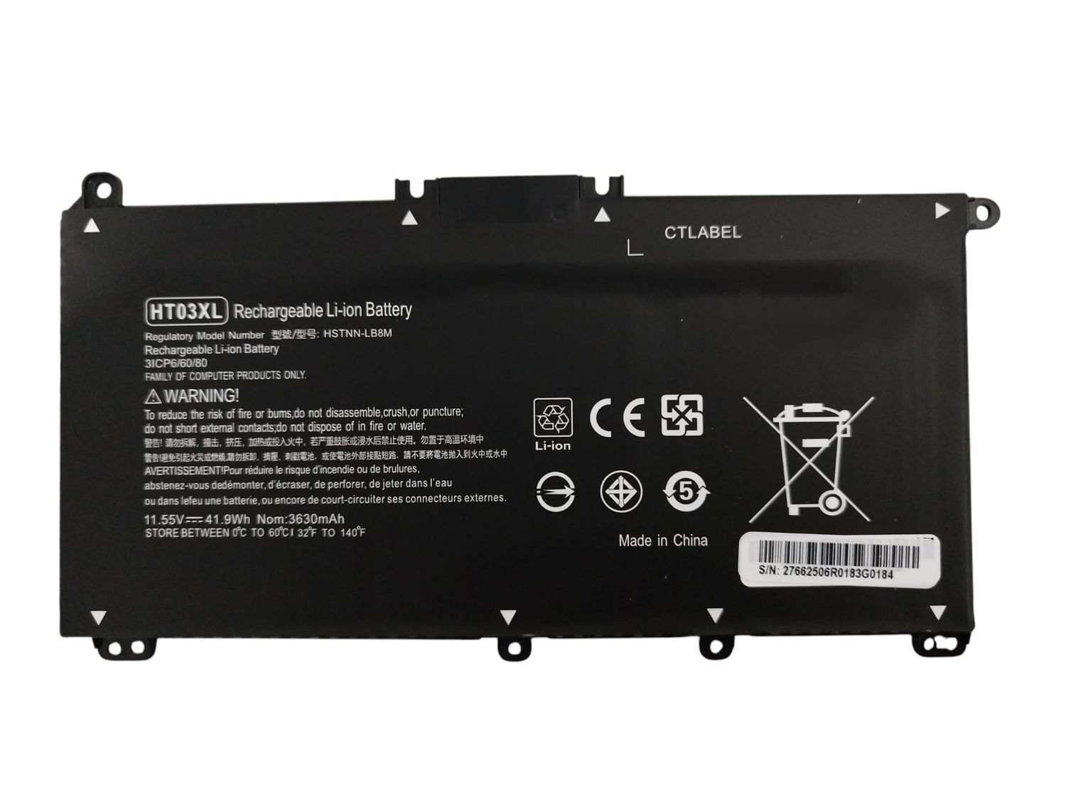 Bateria HP Pavilion 14-CE 15-DA series  11.55V , 3470mAh , 41Wh , HT03XL , L11421-2C2 , L11421-2C3 , L11421-2D1 , L11421-2D2 , L11421-421 , L11421-422