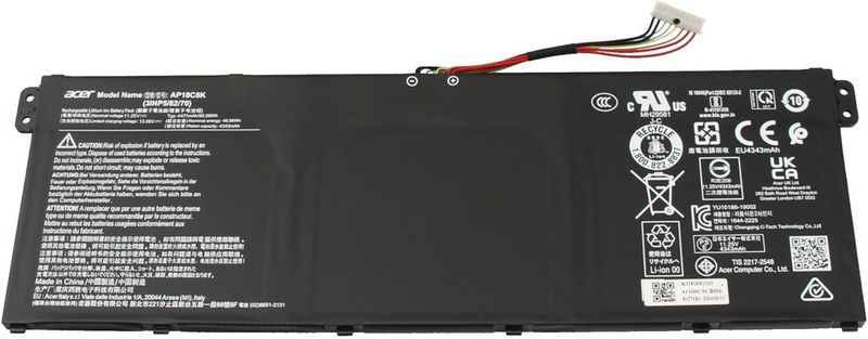 Bateria Original Acer 11.25V 4343mAh  50.29Wh KT.0030G.020 ,  AP18C  , AP18C8K
