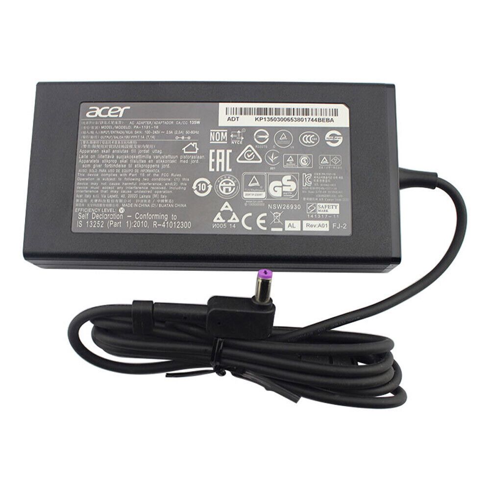 Cargador Original  Acer 19V 7.1A 135W  5.5mm * 1.7mm , KP.13503.006 , PA-1131-16AL , KP.13503.007