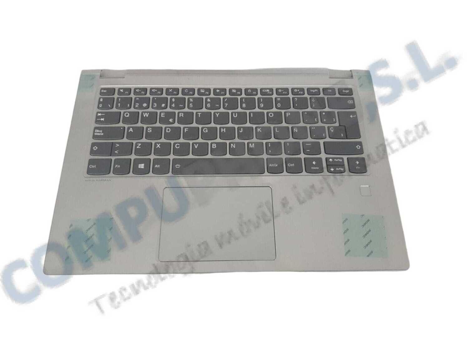 Cover upper (Cubierta superior ) Silver + Teclado Español + TouchPad + Lector de huella Lenovo Yoga 530-14ikb AP173000910KCS1 , 5CB0R08636