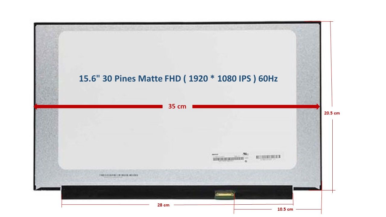 Pantalla 15.6" Slim 30 Pines Matte ( No brackets ) 350mm FHD ( 1920 * 1080 ) LP156WFH(SP)(D1) , LP156WFH-SPD1 , LP156WFH SP D1