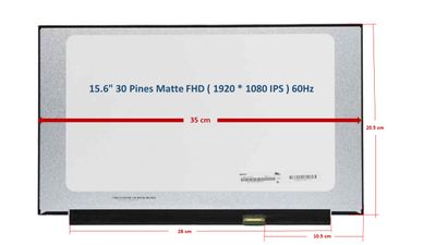 Pantalla 15.6" Slim 30 Pines Matte ( No brackets ) 350mm FHD ( 1920 * 1080 ) LP156WFH(SP)(D1) , LP156WFH-SPD1 , LP156WFH SP D1