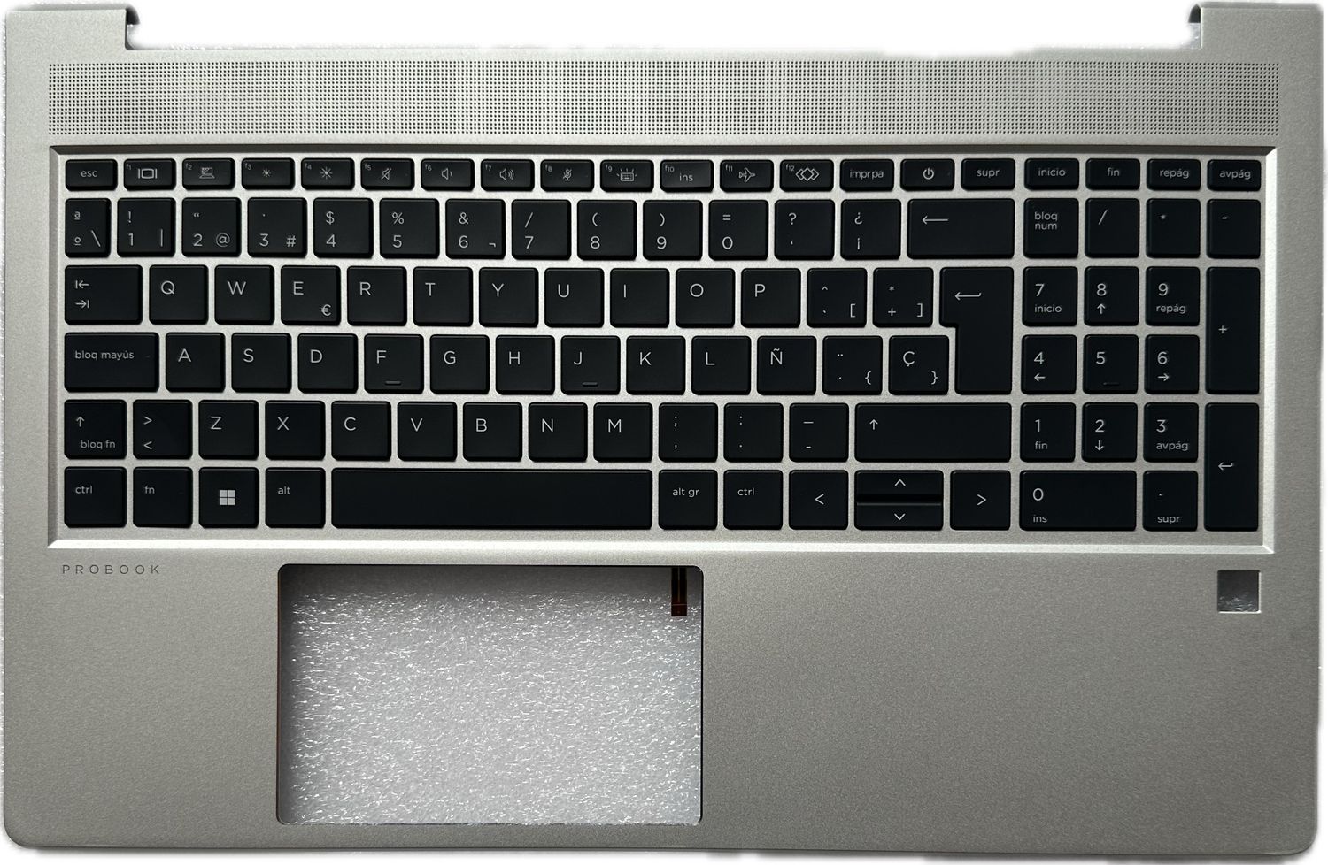 Cover Upper ( Cubierta Superior ) Silver + Teclado Español HP ProBook 450 650 G8 Series M21742-071 , M05033-071 ,  X8QC , AEX8QE03010