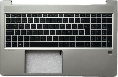 Cover Upper ( Cubierta Superior ) Silver + Teclado Español HP ProBook 450 650 G8 Series M21742-071 , M05033-071 ,  X8QC , AEX8QE03010
