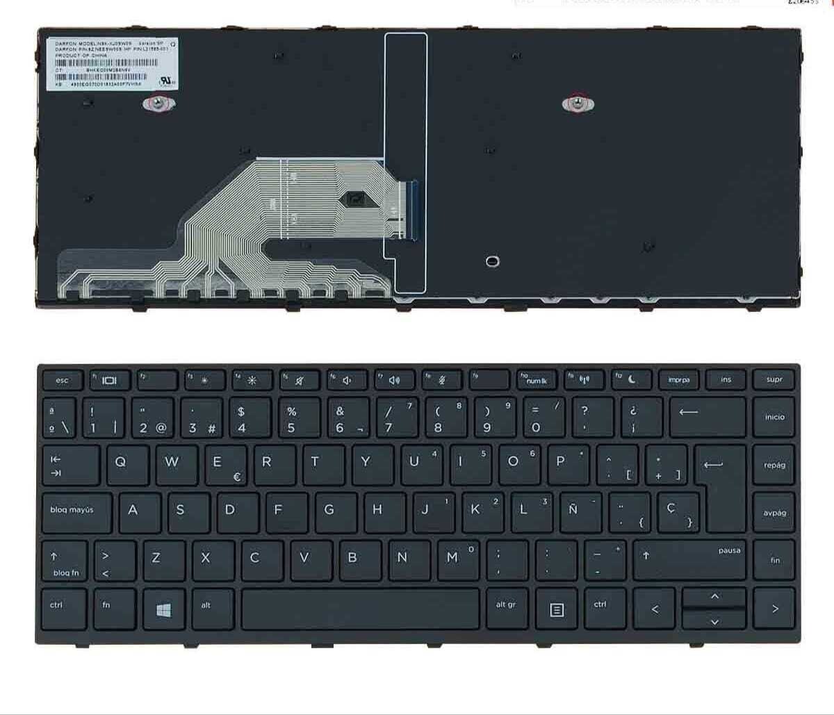 Teclado Español Negro con marco HP ProBook 430 440 445 G5 Series L00736-071 , L09546-071 , L09547-071 , L09548-071