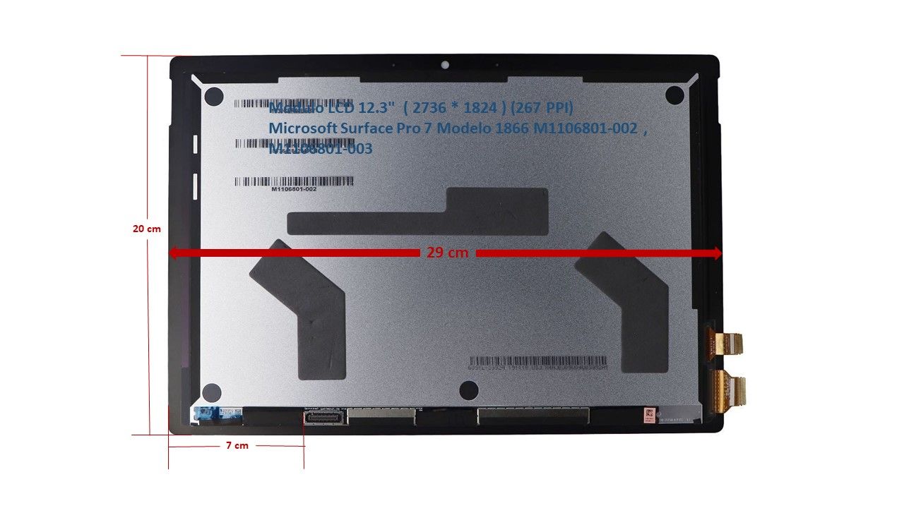 Modulo LCD 12.3 Modulo LCD 12.3" HD ( 2736 * 1824 ) Microsoft Surface Pro 7 Modelo 1866 M1106801-002 , M1106801-003