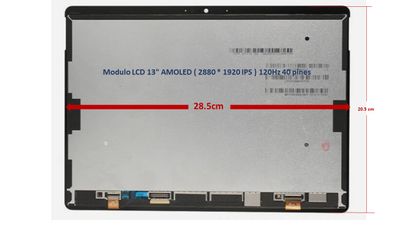 Modulo LCD 13" AMOLED ( 2880 * 1920 IPS ) 120Hz  Microsoft Surface Pro 8 1982 1983 2021  M1193252-001 , M1193252-003 , MLCDMSP81983