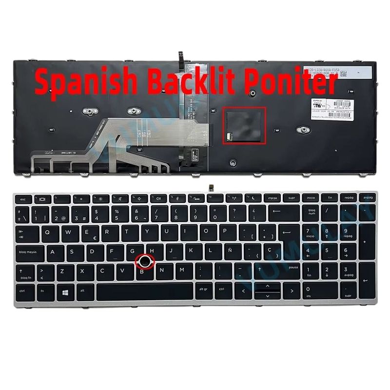 Teclado Español Retroiluminado + PointStick HP Probook 450 455 470 650 G5 Series L09595-071 , L00741-071 Teclado Español Retroiluminado + PointStick HP Probook 450 455 470 650 G5 Series L09595-071 , L00741-071