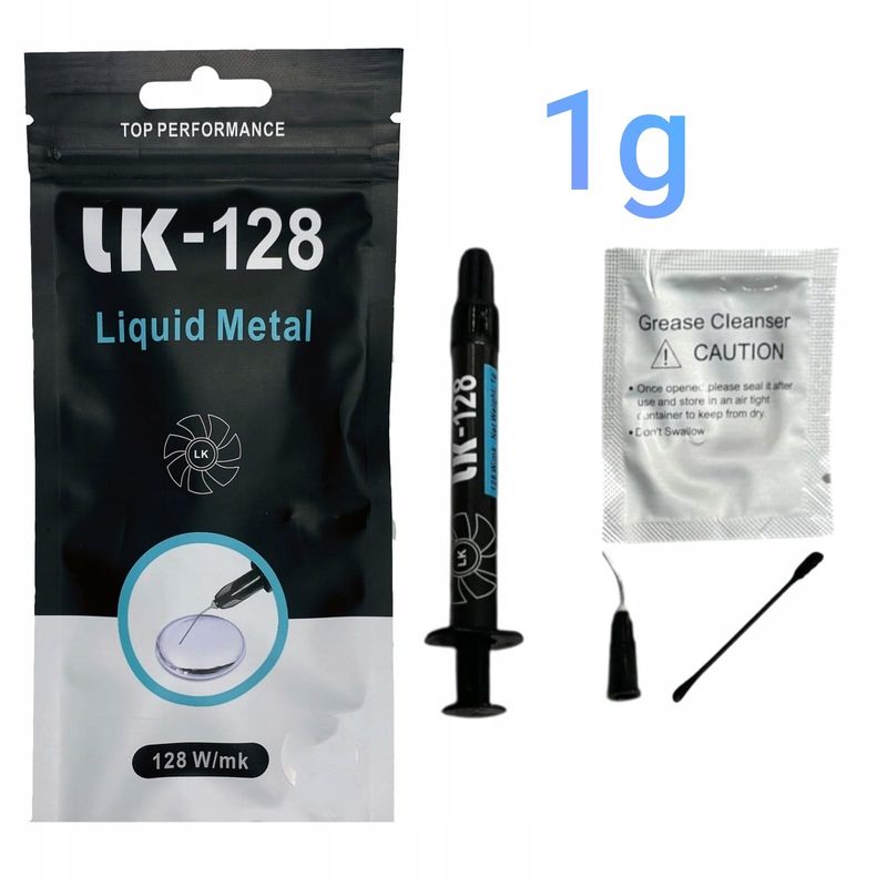 Pasta termica de metal liquido 128w/mk 1g  LK-128