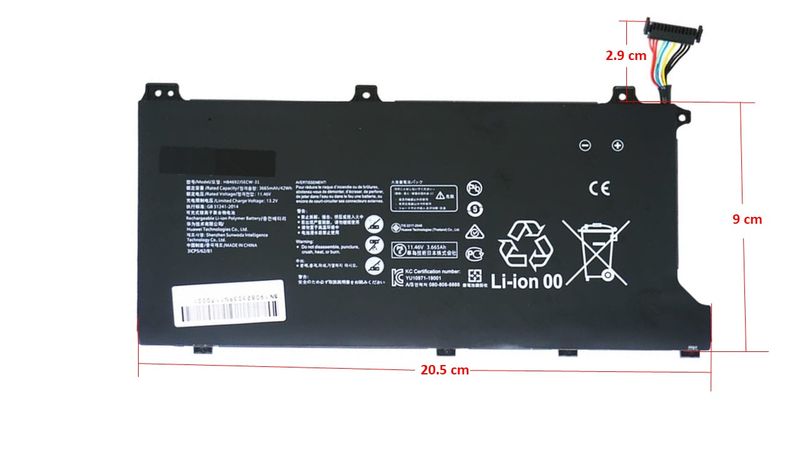 Bateria Huawei MateBook D 15 11.46V 3665mAh 42Wh HB4692J5ECW-31 , 3ICP5/62/81