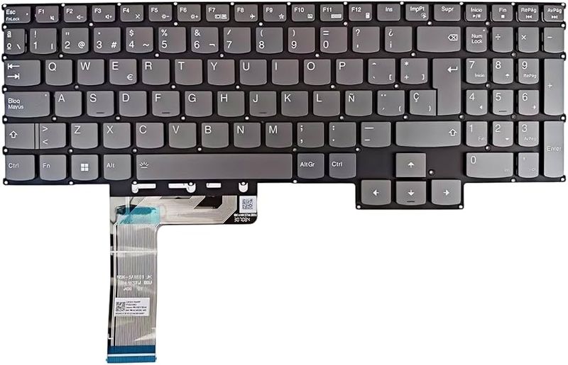 Teclado Español Grey Retroiluminado Lenovo IdeaPad Gaming 3-15IAH7 15ARH7  16ARH7 16IAH7, LOQ 15APH8 15IRH8 16APH8 16IRH8 82XU 82XW NSK-6A1BBT-A00-FPC , PK133QV3A12