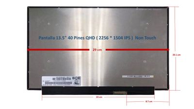 Pantalla 13.5" 40 Pines QHD ( 2256 * 1504 IPS )  Non Touch NE135FBM-N41 , NE135FBM-N41 V8.1 , KL.1350E.001 , KL1350E001