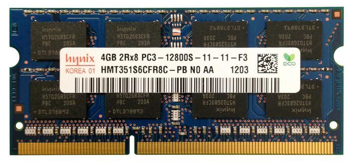 Memoria RAM Hynix DDR3 4GB 2Rx8 PC3 12800S 1600MHz HMT351S6CFR8C-PB , 641369-005