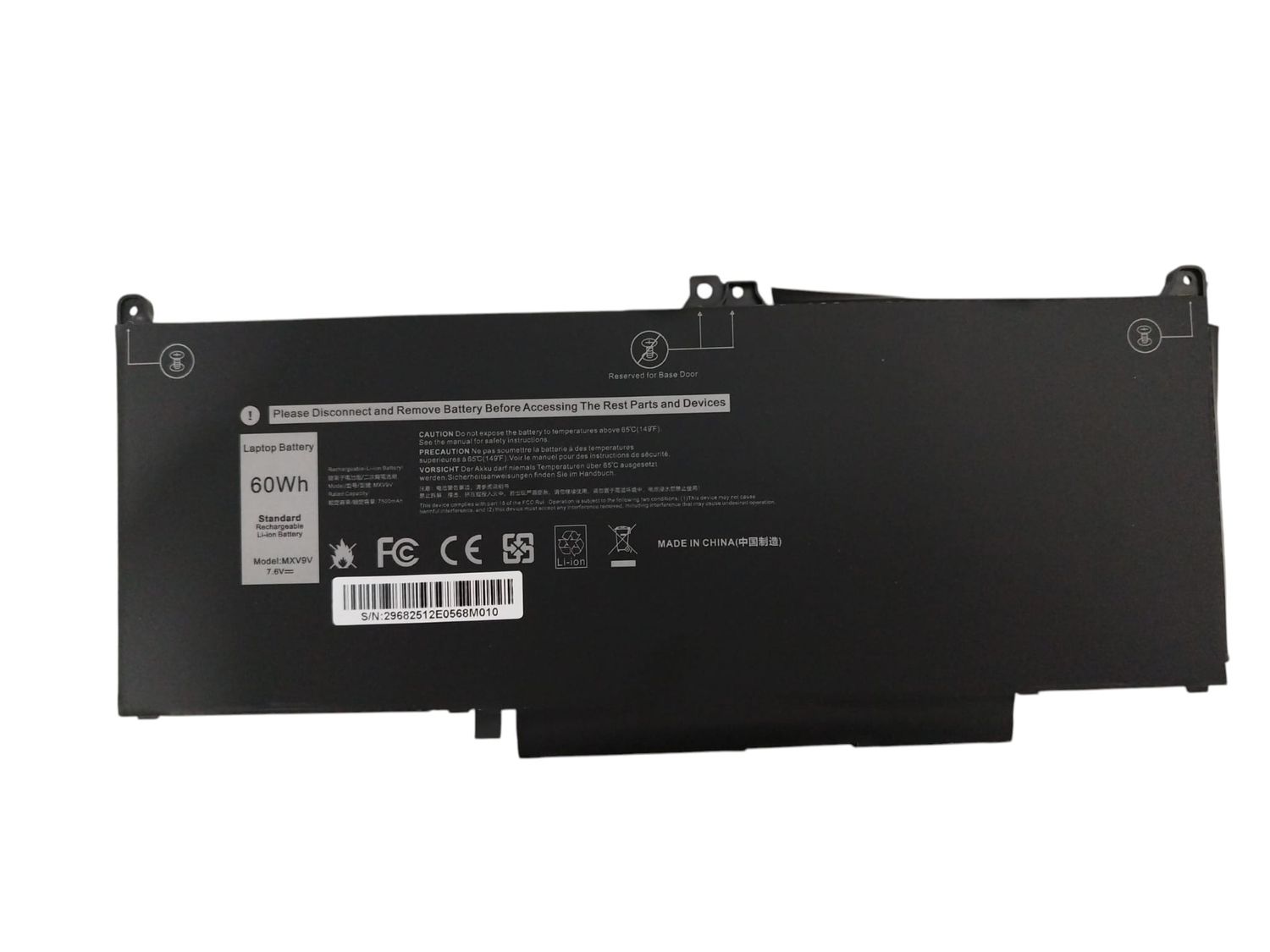 Bateria Dell 7.6V 7500mAh 60Wh MXV9V , 0MXV9V , N2K62 , CR8V9 , WXW80 , K4Y2J Bateria Dell 7.6V 7500mAh 60Wh MXV9V , 0MXV9V , N2K62 , CR8V9 , WXW80 , K4Y2J