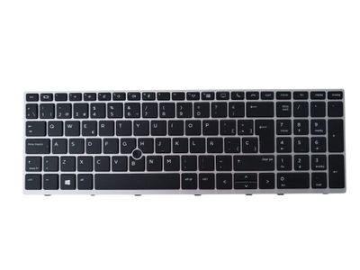 Teclado Español Negro + Marco Plateado + Pointstick HP ZBook 15u G5 Series EliteBook 850 G5 850 G6 755 G5 L17971-071 Teclado Español Negro + Marco Plateado + Pointstick HP ZBook 15u G5 Series EliteBook 850 G5 850 G6 755 G5 L17971-071