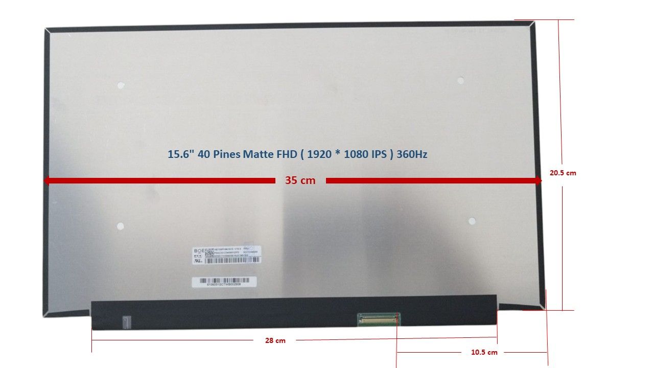 Pantalla 15.6 Pantalla 15.6" 40 Pines Matte FHD ( 1920 * 1080 ) 360Hz NE156FHM-NZ3 , KL.1560E.030 , TL156VDXP02 , B156HAN12.5