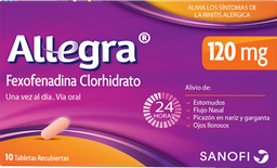 Allegra 120mg oral 10 Tabletas Allegra 120mg oral 10 Tabletas