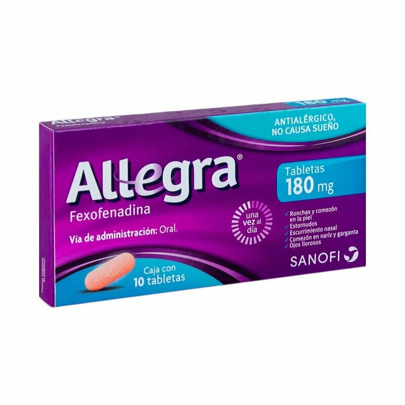 Allegra 180mg oral 10 tabletas