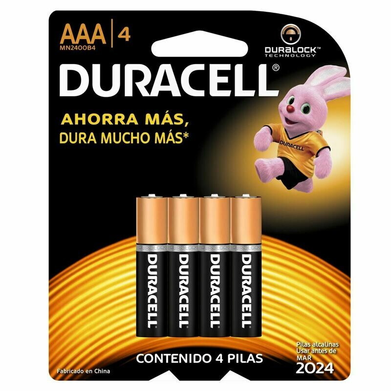 Pila Duracell AAA Blister con 4 piezas