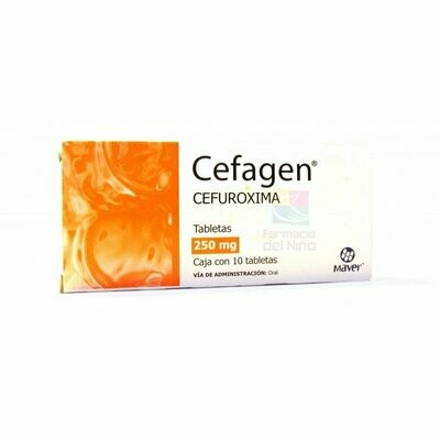 Cefagen 250mg oral 10 tabletas