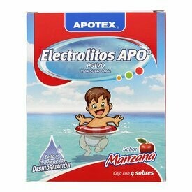 Electrolitos APO Manzana Polvo Oral 4 Piezas Electrolitos APO Manzana Polvo Oral 4 Piezas