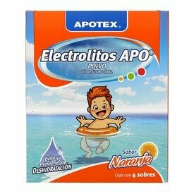 Electrolitos APO Naranja Polvo Oral 4 Piezas Electrolitos APO Naranja Polvo Oral 4 Piezas