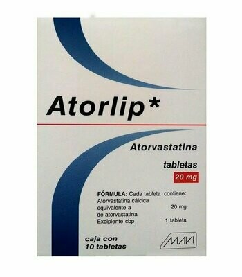 Atorlip Oral 20mg 10 Tabletas